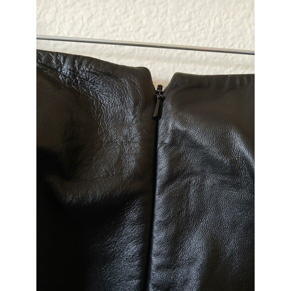 Belle Sport Womens Genuine Leather Pants Black Size 8 Straight Leg Elegant - Picture 5 of 12